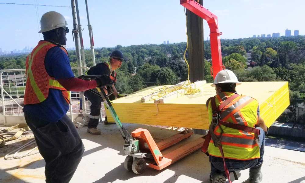 Staff helping on site